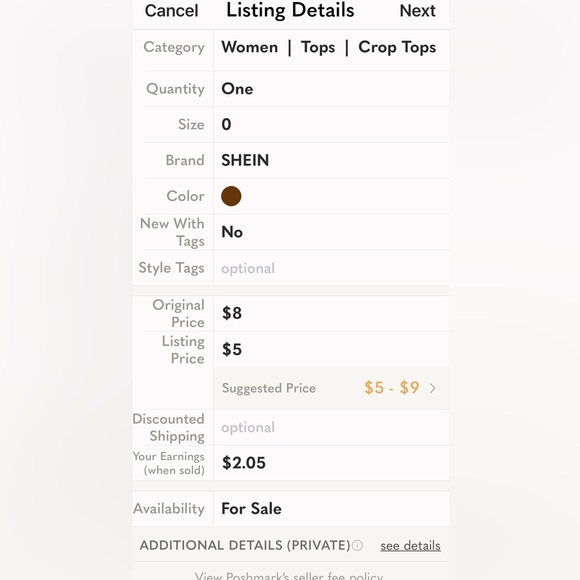SHEIN XS crop top with lace Unfortunately my arms are to long for it 😩 - Picture 4 of 5